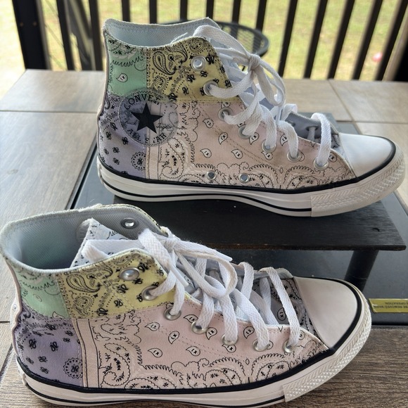 Women 8 - Converse Chuck Taylor All Star High Top Bandana Paisley Patchwork Men6 - Picture 1 of 8